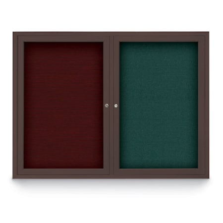United Visual Products Corkboard, Burgundy /Satin, 72" x 48" UV408-SATIN-DBURGU